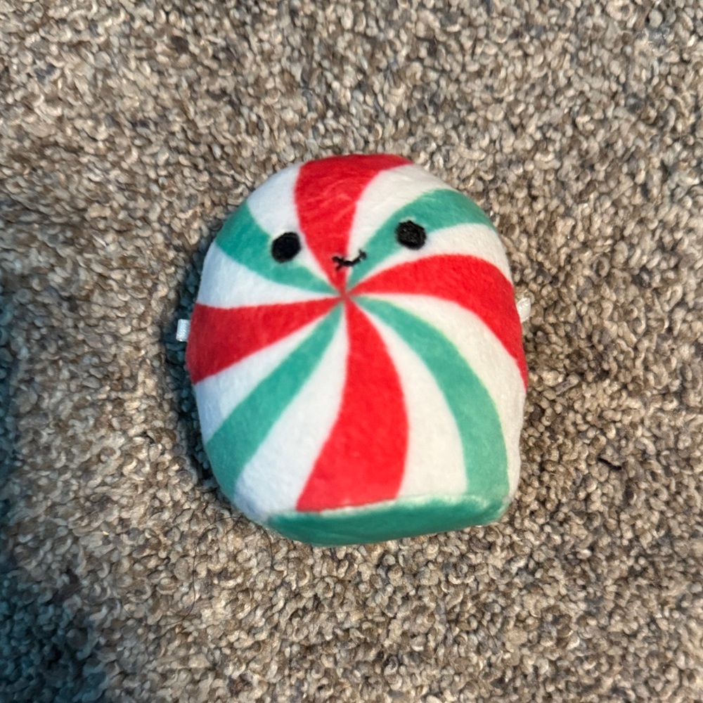 Squishmallows Red and Green Peppermint Stuffed Animal